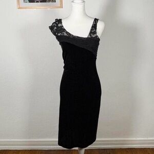90s Bias Cut Velvet Midi Dress